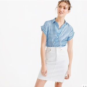J Crew gingham metallic top SZ 8T